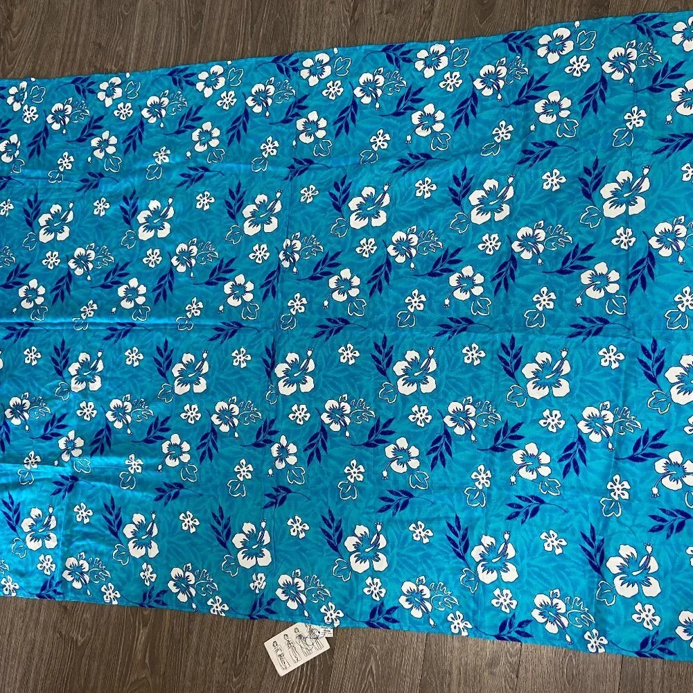 Tropical Blue Floral Swim Sarong - Picture 4 of 5